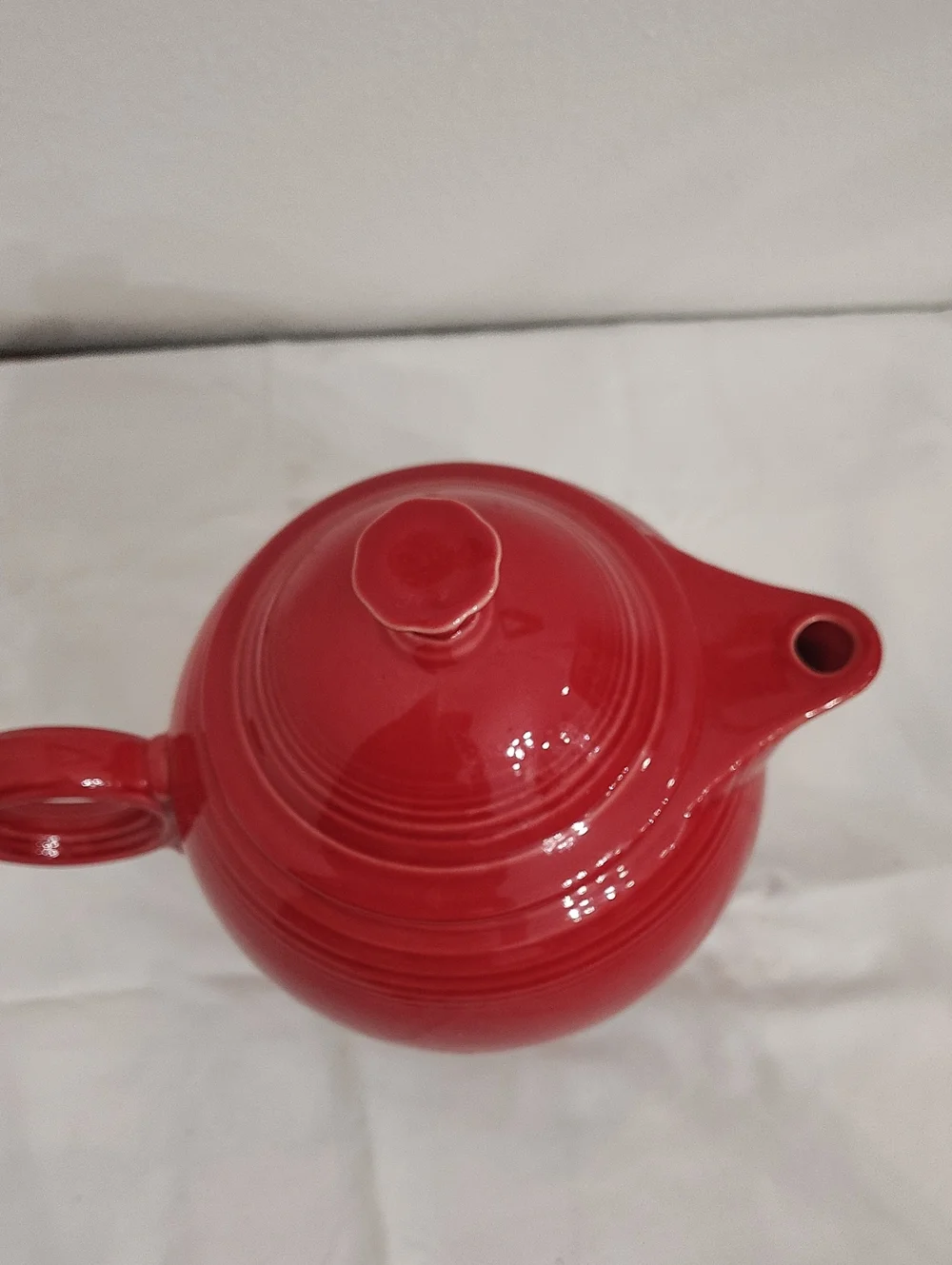 Fiesta Homer Laughlin Red Ceramic Teapot with Lid